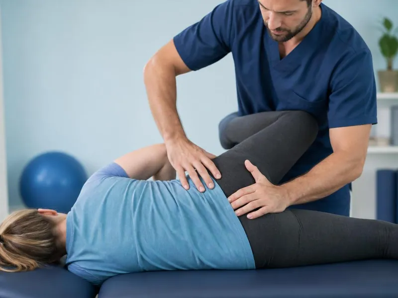 Physiotherapist treating the lower back and hip to relieve sciatica nerve pain at PainFix Physiotherapy Clinic in Multan